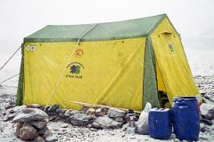 21 Kitchen Tent In Light Snow At Shagring Camp On Upper Baltoro Glacier.jpg